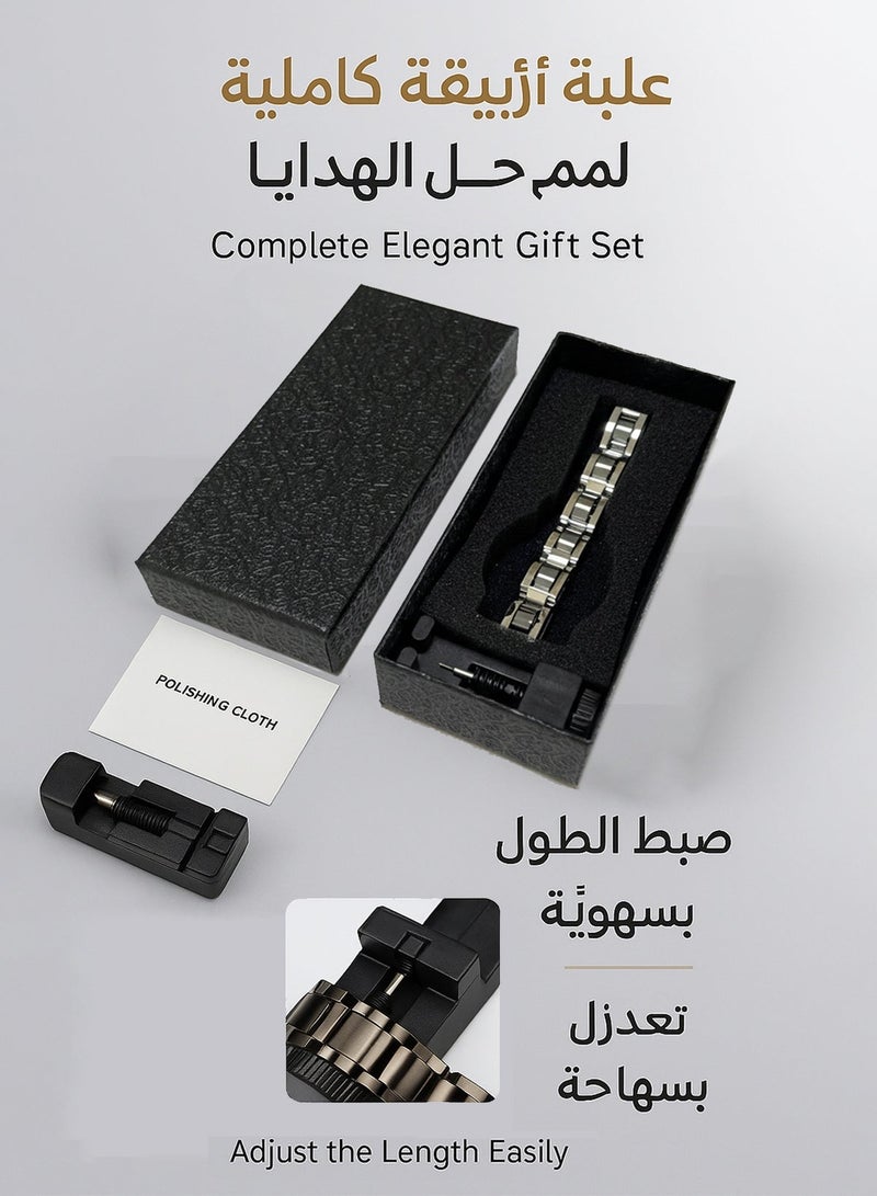 فوريكاسا سوار نحاسي نقي مغناطيسي للرجال – 18 مغناطيسًا مدمجًا – نحاس 99.99% – قابل للتعديل 17.5 سم × 1.5 سم – دعم التوازن المغناطيسي الوظيفي - Image 4