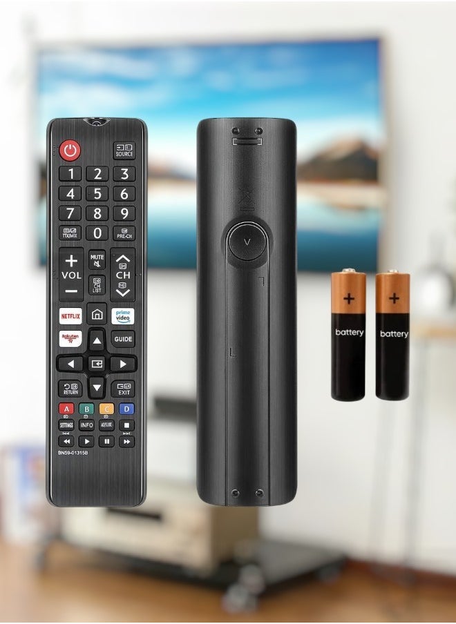 HuHa - BN59-01315A Remote Control for All Samsung Smart TVs – Universal Replacement Remote for Samsung 4K UHD QLED TVs – Includes Netflix & Prime Video Buttons – Compatible with Samsung Smart TV Models - Image 1