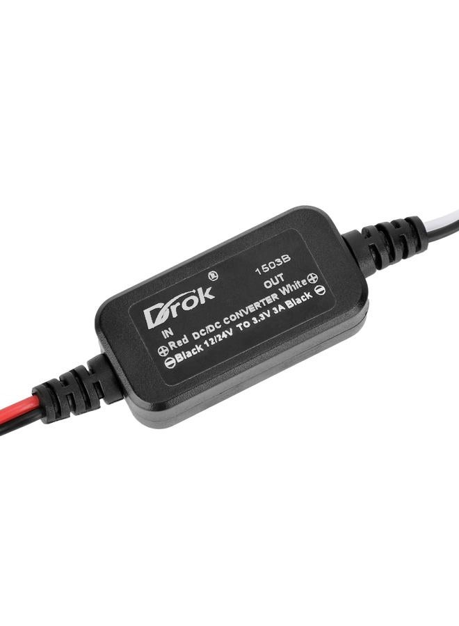 DROK 12v Power Supply, 8-32V to 3.3V 3A DC to DC Converter, 24V 12V Buck Converter Voltage Regulator for Vehicle Car Truck RV Solar Panels - Image 1
