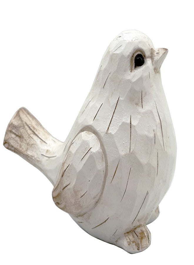 realideas New White Modern Farmhouse Bird Figurine, Bird Statue Sculpture - Carved Rustic Distressed Animal Bird Ornaments - Home Decor Accents Collectible Bird Figurine | Spring - Image 1