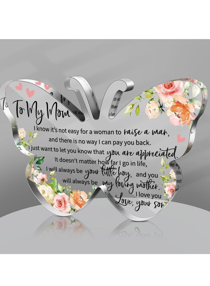 KASTWAVE Gifts for Mom, Acrylic Mom Gift Sign Mothers Plaque Presents from Daughter Son, Grateful Birthday Gifts Mother's Day Valentines Birthday Gifts, 5.91 x 5.91 x 0.55 Inches, 1 Pcs - Image 1
