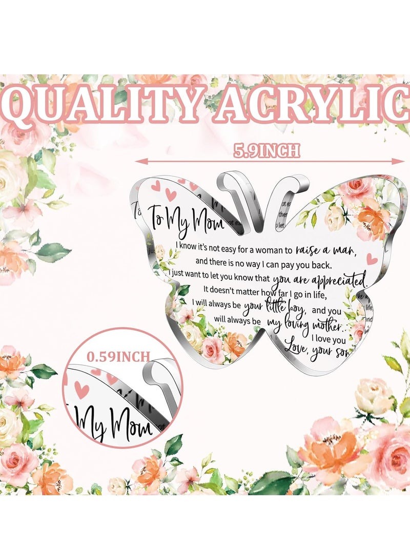 KASTWAVE Gifts for Mom, Acrylic Mom Gift Sign Mothers Plaque Presents from Daughter Son, Grateful Birthday Gifts Mother's Day Valentines Birthday Gifts, 5.91 x 5.91 x 0.55 Inches, 1 Pcs - Image 3