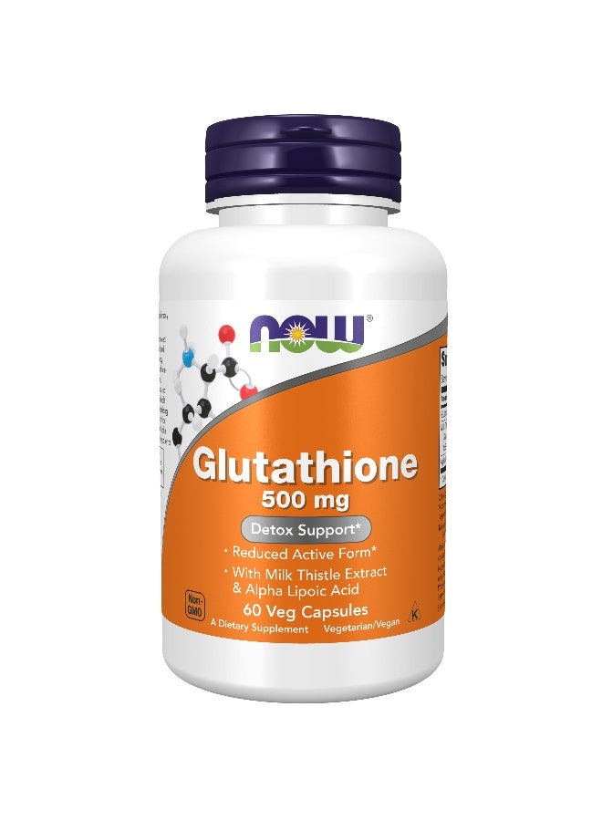 Now Foods Glutathione 500mg 60 Veg Capsules - Image 1