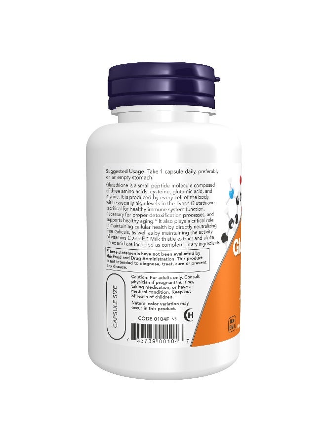 Now Foods Glutathione 500mg 60 Veg Capsules - Image 3