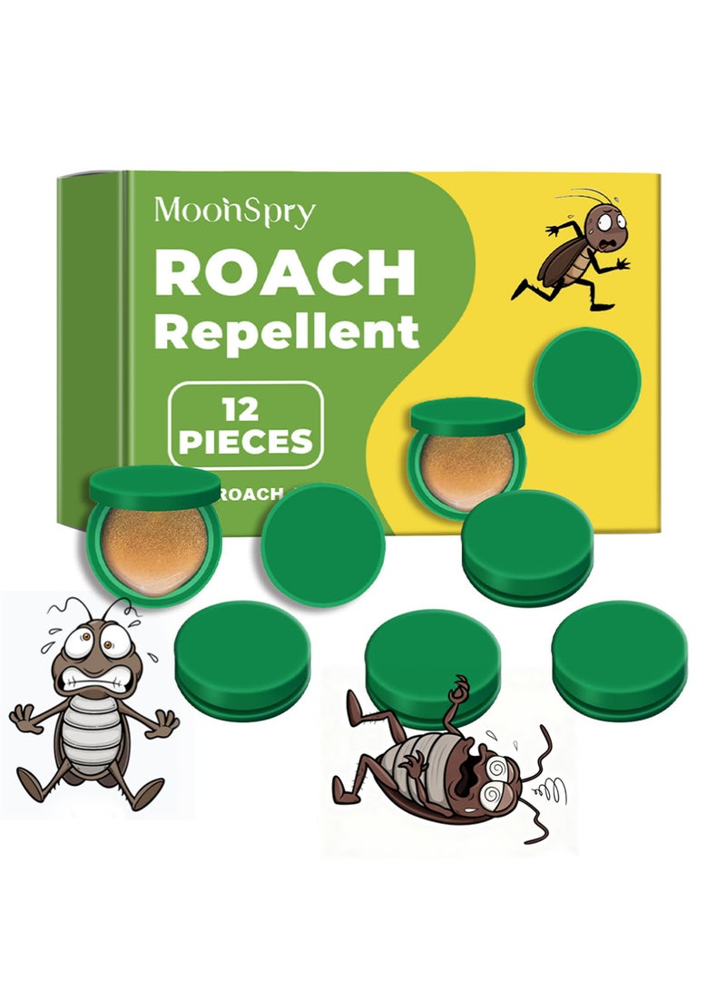 مونسبري ملصقات طُعم جل قاتل للصراصير، 12 قطعة، طارد للصراصير، طارد للصراصير للاستخدام الداخلي، طارد آمن للحيوانات الأليفة، طارد طبيعي للصراصير، يُبقي الصراصير بعيدًا عن المطبخ - Image 1