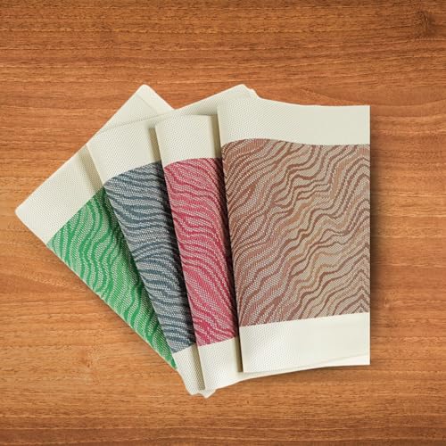 KitchEase Dining Table Placemats & Runner Set – Heat Resistant, Washable & Stain Resistant Woven Vinyl Mats | Table Runner & 6 Placemats Set for Stylish Dining (45x30 cm Placemats, 180x30 cm Runner) - Image 4