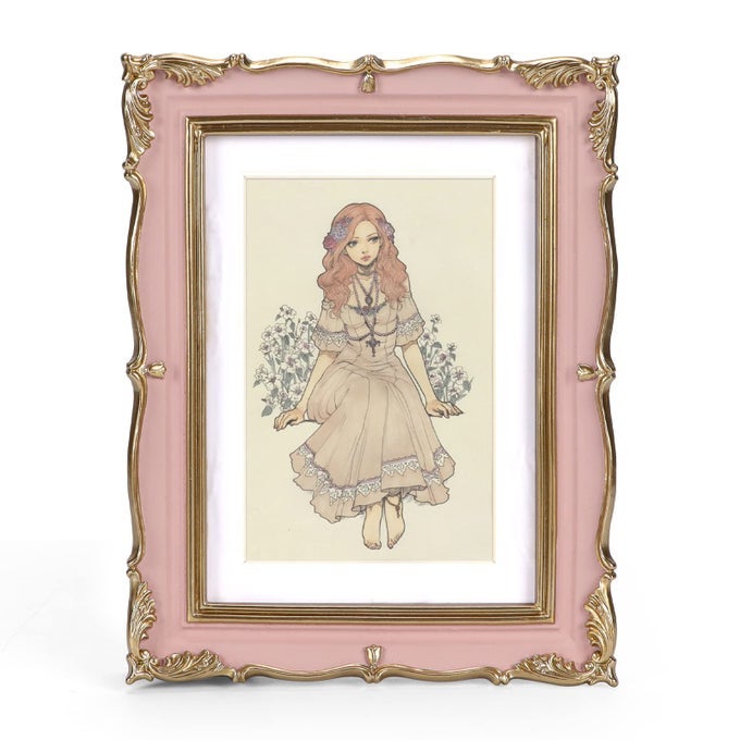 Vintage Picture Frame 5x7 Pink Gold 5 by 7 Ornate Decorative Antique Frame with Mat for 4x6 Photo Fancy Matted Frame for Desktop or Wall Horizontal or Vertical