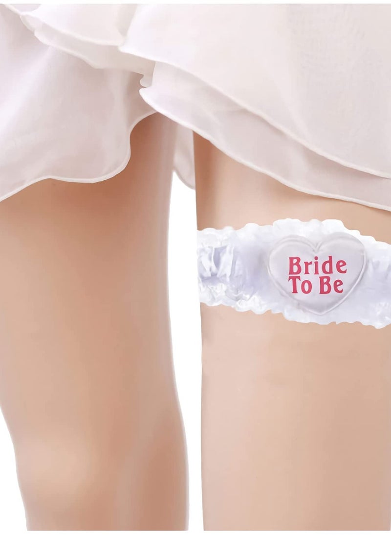 Excefore Bachelorette Party Decorations 5-Pack, Bride-to-Be Sash, Veil, Crown, Garter, and Glasses - Complete Bridal Shower and Wedding Accessories Kit - Image 3