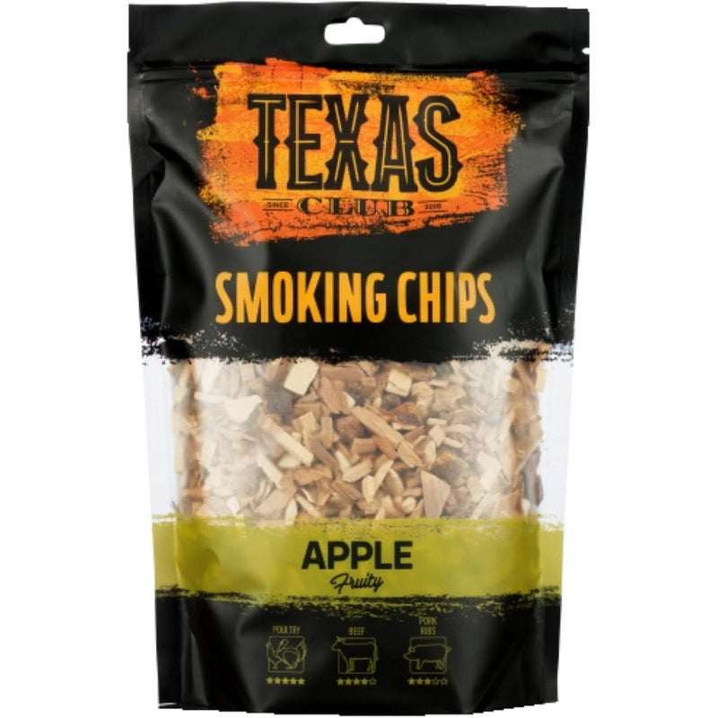 Texas Club Apple Wood Chips – Premium Natural Hardwood, Hot Smoking BBQ Accessory for Outdoor Grilling Cooking and Smokers - Image 1
