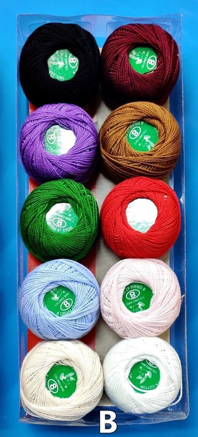 Cotton Perle No 8 Etamine Embroidery Thread Thread Set of 10