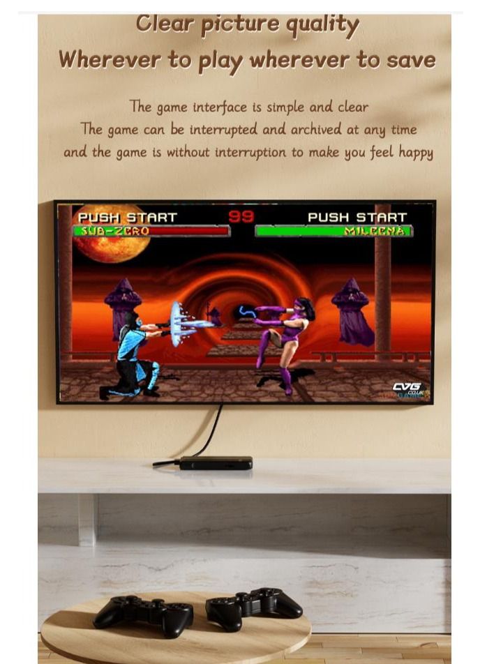 4K HD video game console, dual 2.4G wireless controllers, plug-and-play video game stick, built-in 15,000 games, retro handheld game console - Image 2