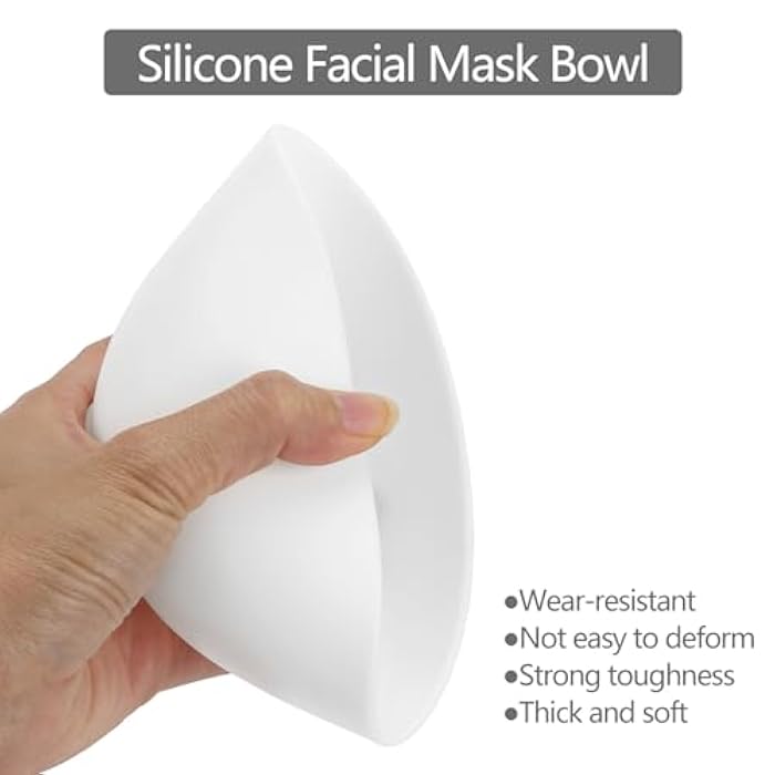 Tecbeauty Face Mask Mixing Bowl Set, 10 Pcs DIY Facemask Mixing Tool Kit with Silicone Facial Mask Bowl Brushes Stick Spatula Measuring Cup (White) - Image 3