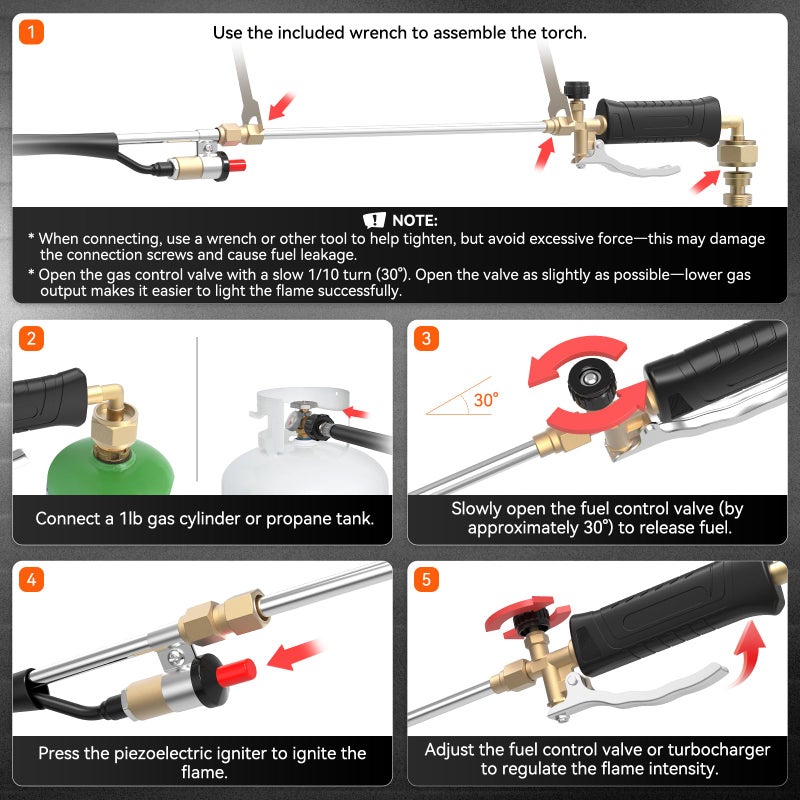 SEVENMEET مشعل ثقيل مع إشعال ذاتي، قاذف لهب للزراعة - Image 5