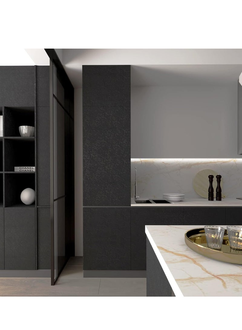 Obsidian Serica Contact Paper, Black Silk Peel and Stick Self-Adhesive Wallpaper, Extra Thick, Decorative Vinyl Waterproof, 300 x 60cm - Image 4