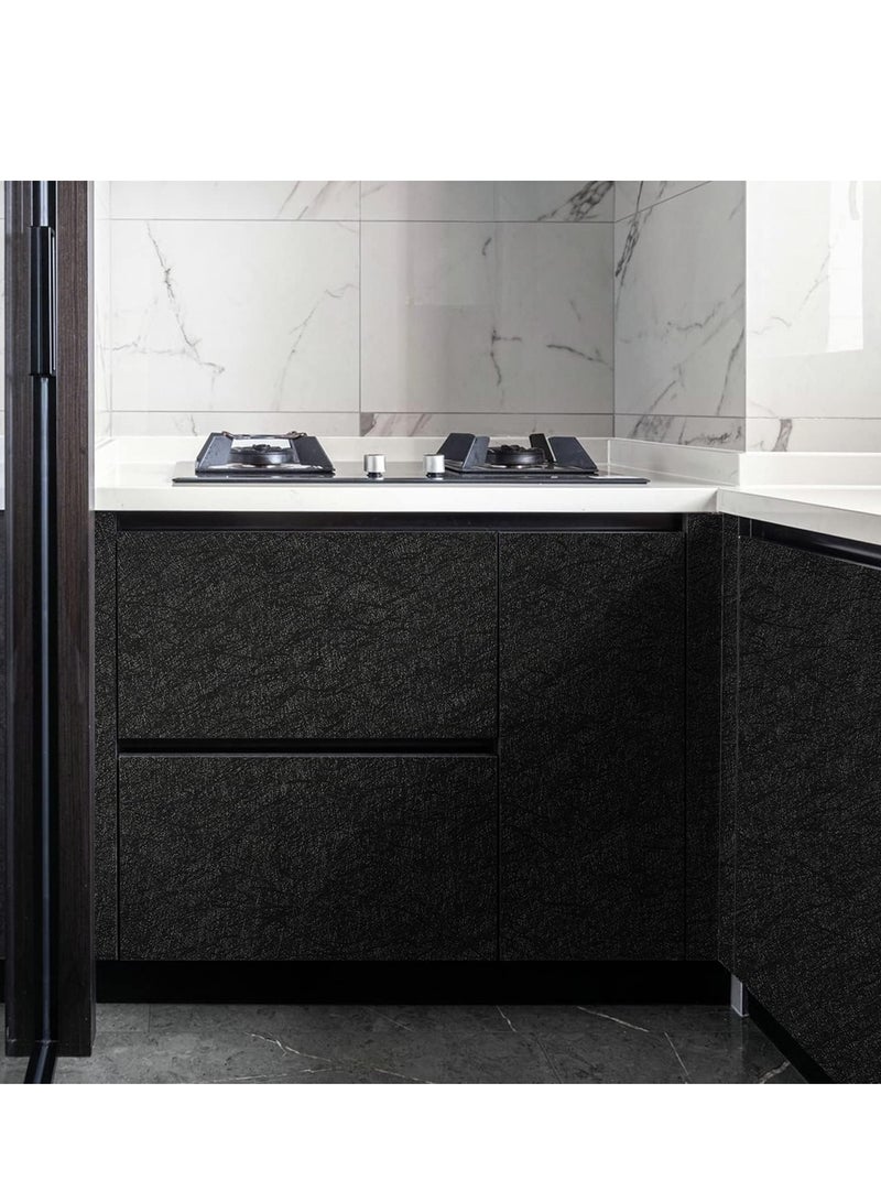 Obsidian Serica Contact Paper, Black Silk Peel and Stick Self-Adhesive Wallpaper, Extra Thick, Decorative Vinyl Waterproof, 300 x 60cm - Image 5