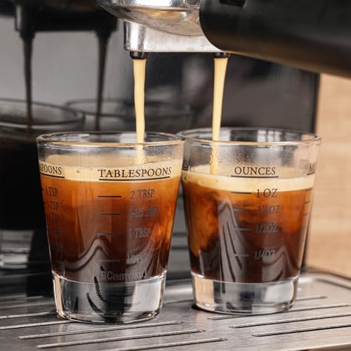 BCnmviku Shot Glasses Measuring cup Espresso Shot Glass Liquid Heavy Glass Wine Glass 26-Incremental Measurement 1oz, 6 Tsp, 2 Tbs, 30ml By BCnmviku (2 pack-Black + 2 pack-Red) - Image 5