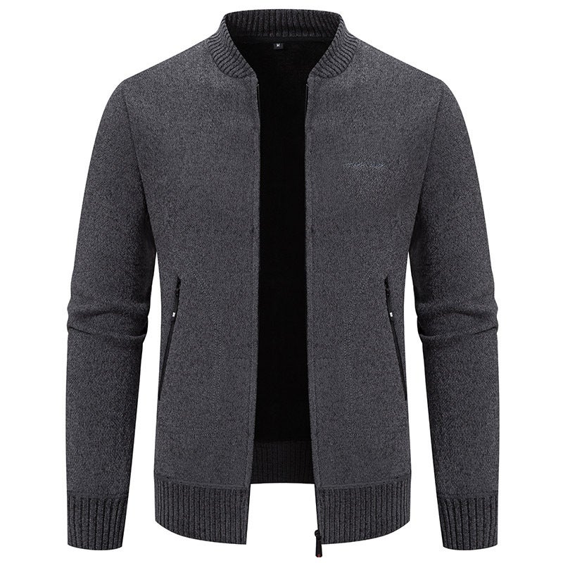 New Korean Fashion Knit Cardigan Sweater Mens 8937 dark gray