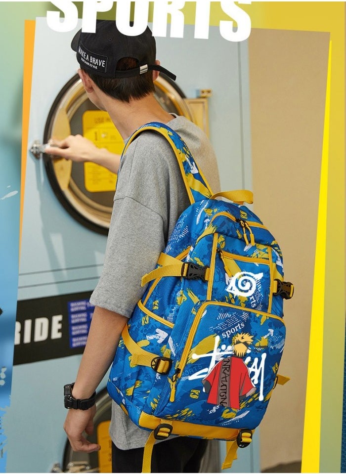 Generic - Naruto Joint Junior High School Student Backpack Primary School Student Large Capacity School Bag Pencil Case Set 41*14*28cm - Image 1