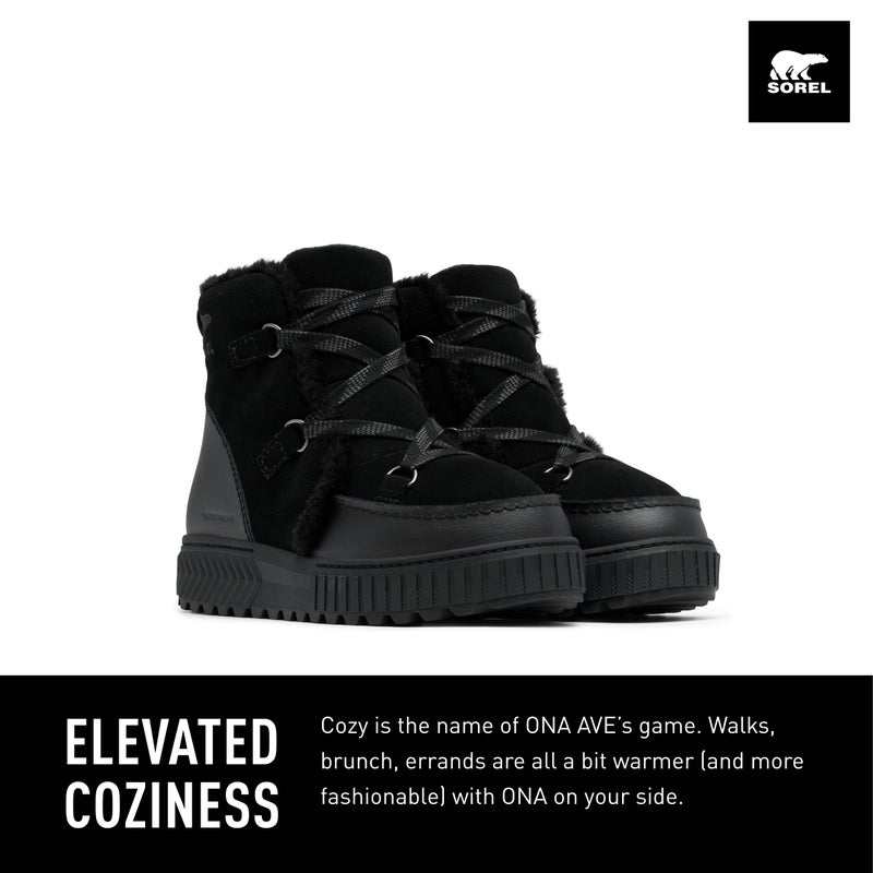 SOREL Women's ONA AVE Alpine Waterproof Boot - Black, Black - 8 - Image 3