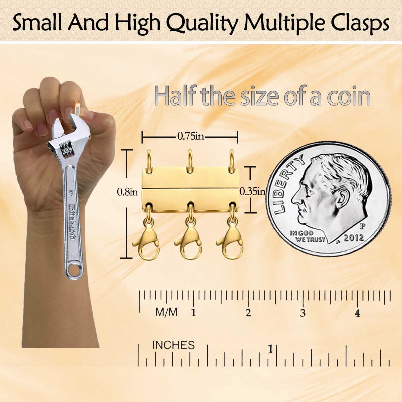 Qulltk Necklace Layering Clasp Magnetic Clasps for Jewelry, Gold and Silver Separator for Stackable Necklaces and Chains - Image 3
