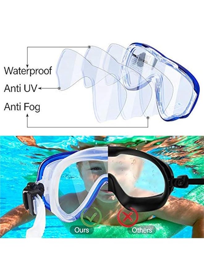 Generic - Swimming Goggles with Nose Cover for Kids, Youth Anti Fog Swim Goggles Snorkel Diving Mask for Boys Girls - Image 1