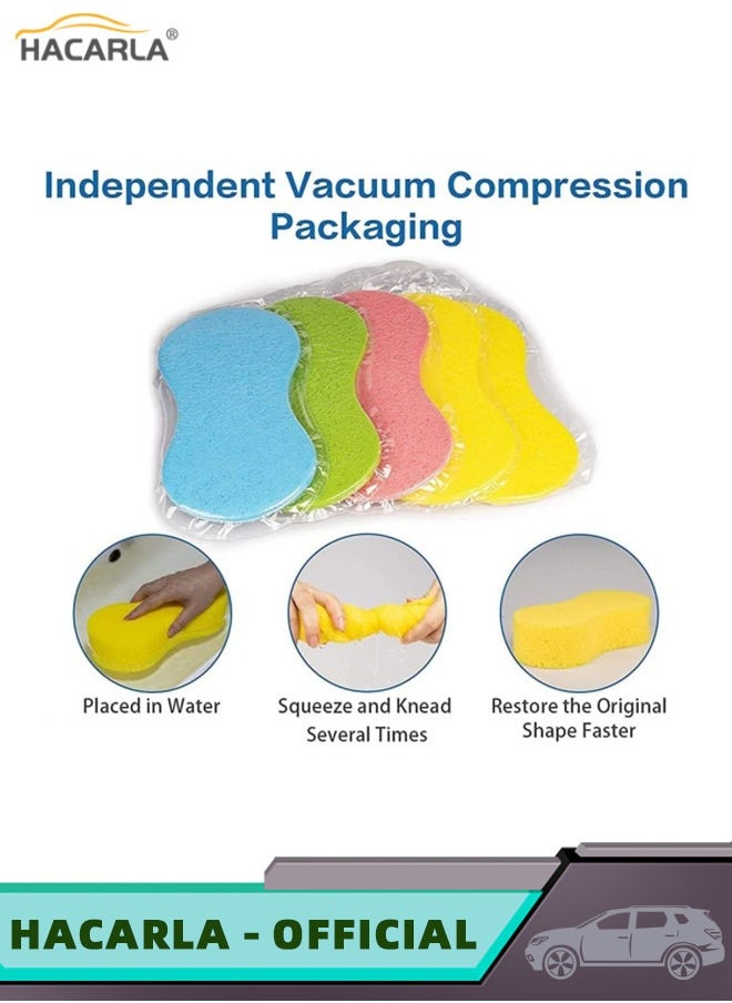HACARLA - 10 pcs Car Wash Sponges Easy Grip Large Cleaning Honeycomb Sponges Pad Cleaning Scrubber Car Cleaning Supplies Random Colors - Image 1