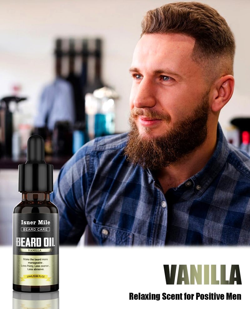ISNER MILE Beard Oil Kit Stocking Stuffers: Gifts for Men Him Dad Boyfriend, Mustaches Conditioner - Soften - Strength with Sandalwood, Bay Rum, Vanilla, Cologne, Unscented, Beard Grooming and Care - Image 4