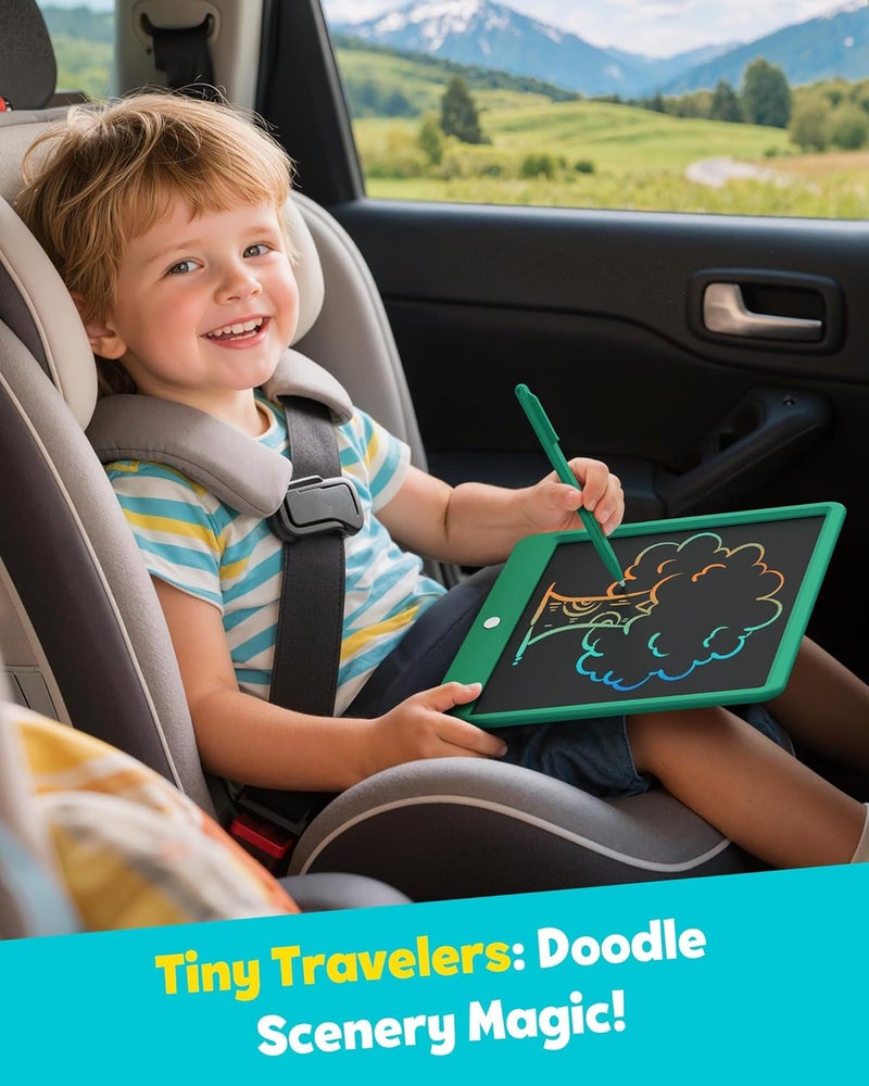 TEKFUN LCD Writing Tablet for Kids Boys Toys, 12 Inch Erasable Doodle Board Colorful Drawing Pad, Board Games Outdoor Travel Toys Gifts for Toddlers Boys Adults (Green) - Image 3