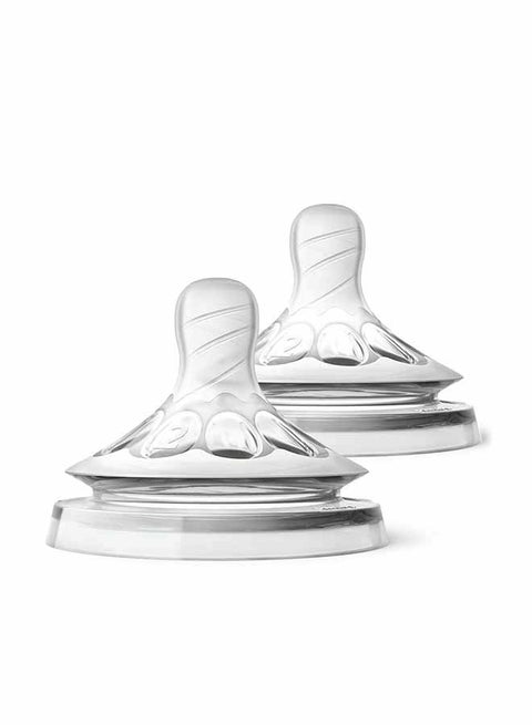 2-Piece Natural Baby Teat Slow Flow Set