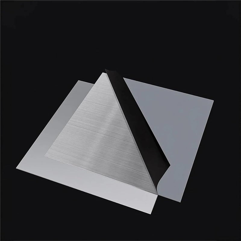 Thickness 0.5mm-3mm Mirror 304 Stainless Steel Plate Single-Sided Mirror Effect DIY Stainless Steel Plate Film Protection(Thickness 2.5mm,150mmx150mm) - Image 4