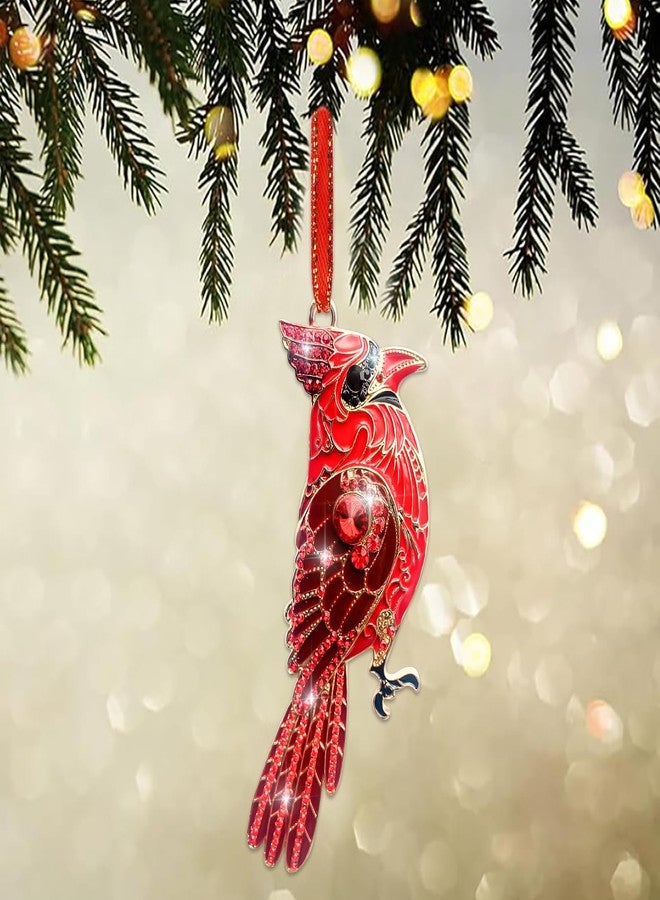JUESMOS Metal Red Cardinal Christmas Ornaments 2025 Bird Ornaments for Christmas Tree Decorations Memorial Cardinal Keepsake Gifts for Women Girls Sister Rhinestone Xmas Ornament - Image 3