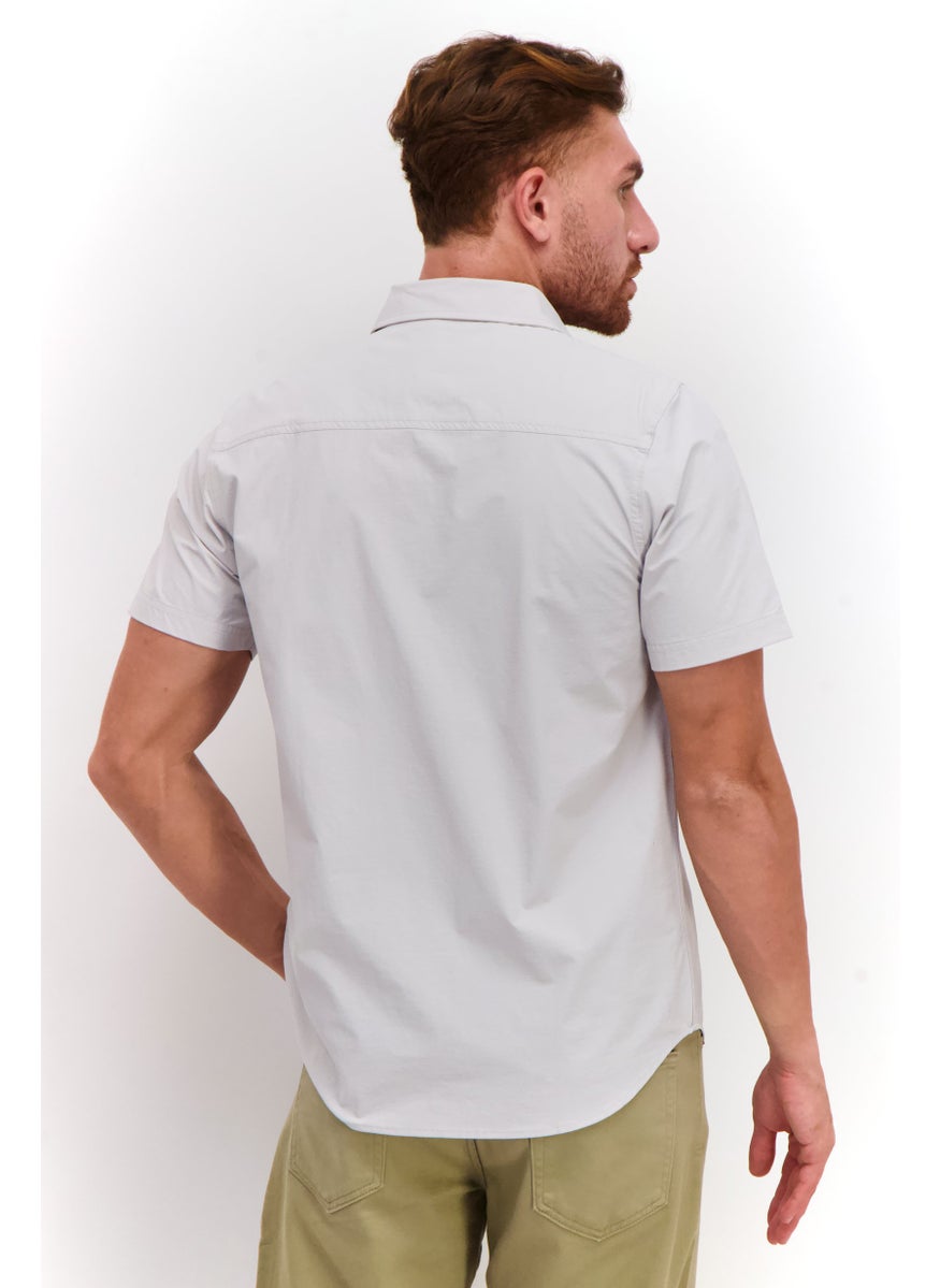 Cultura New York Men Regular Fit Solid Short Sleeve Casual Shirt, Stone  - Image 3