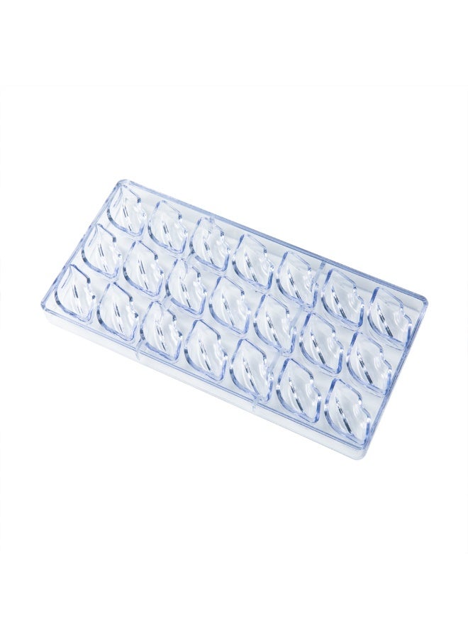 Restaurantware Pastry Tek 10.8 x 5.3 Inch Lip Chocolate Molds, 10 Freezer-Safe Lip Molds - 21 Cavities, Easy Release, Clear Polycarbonate Candy Molds, Food Grade, For Bonbons or Fondants - Image 1