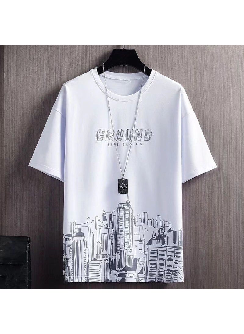 Generic - Cool Ice Silk Gradient Mens Quick-Dry T-Shirt Bicycle-White-Short Sleeve - Image 1