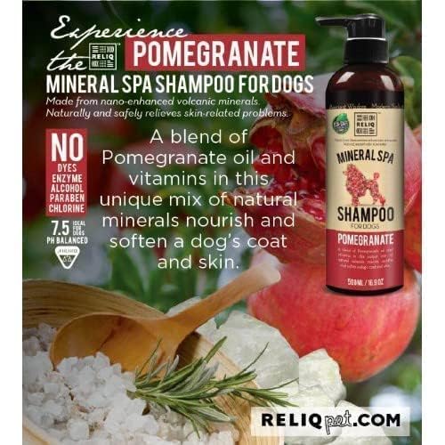 RELIQ Natural Mineral SPA Shampoo Pomegranate for Dog/Puppy. No soap no Oatmeal Formula. Tear Free and Long Lasting Odor Control. Super Soft and Shiny Coat After wash. - Image 5