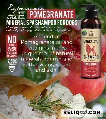 RELIQ Natural Mineral SPA Shampoo Pomegranate for Dog/Puppy. No soap no Oatmeal Formula. Tear Free and Long Lasting Odor Control. Super Soft and Shiny Coat After wash. - Image 2