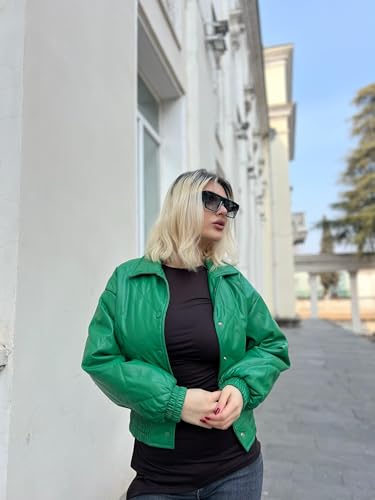 VISOONE Oversized Square Flat Top Sunglasses - Trendy Green Frame with Gradient Green Lenses Premium Wire Core Temples UV400 Eye-Relaxing Shades Alba - Image 3
