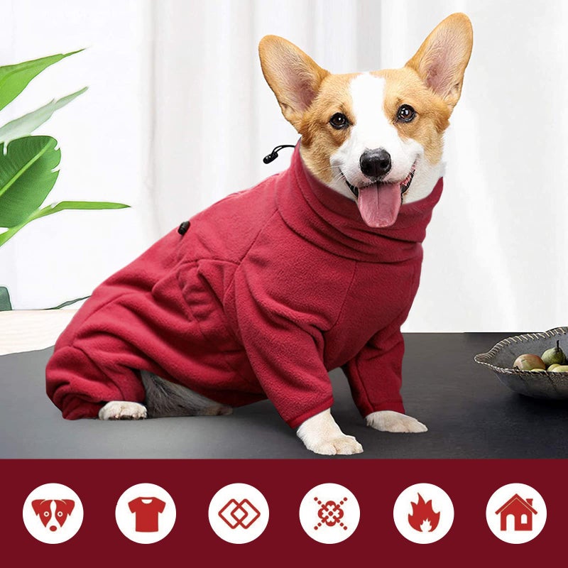 ROZKITCH Winter Dog Pajamas, Pet Windproof Warm Cold Weather Jacket Vest Cozy Jumpsuit Apparel Outfit Clothes for Small Medium Large Dog Walking Hiking Sleep Red 2XL - Image 4