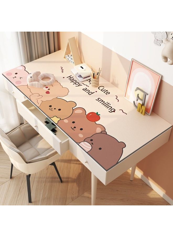 Table Mat Ins Student Desk Mat Writing Desk Mat Cartoon Girl Dormitory Study Table Mat Office Computer Table Mat-Color:50*100cm-Pattern:Front And Back Bear - Image 2