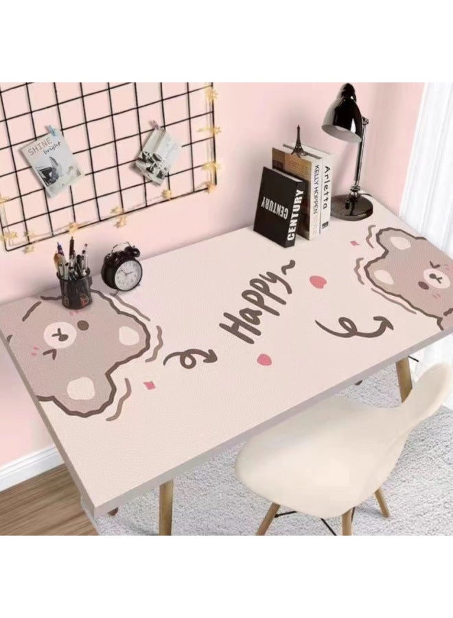 Table Mat Ins Student Desk Mat Writing Desk Mat Cartoon Girl Dormitory Study Table Mat Office Computer Table Mat-Color:50*100cm-Pattern:Front And Back Bear - Image 1