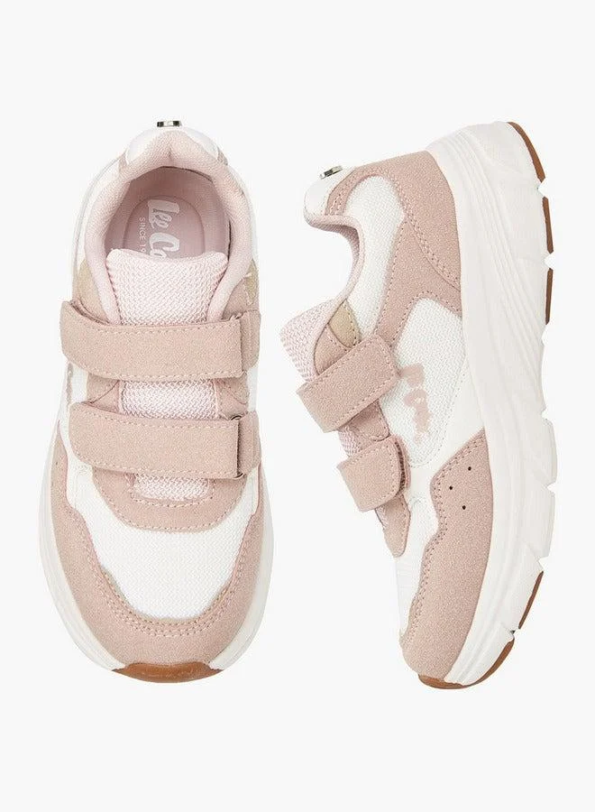 Lee Cooper Girls' Colourblock Sneakers with Hook and Loop Closure