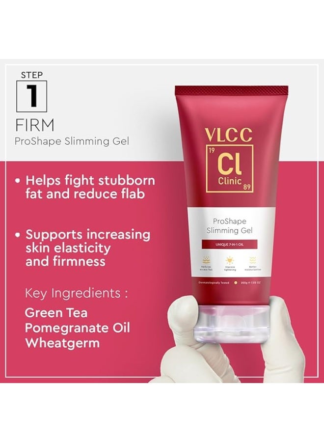VLCC Clinic Firming & Slimming Regime - Slimming Gel 200gm + Stretch Mark Cream 100ml| Slimming|Firming|Tightening|Helps reduce cellulite, increase skin elasticity and firmness|Dermatologically Tested - Image 2