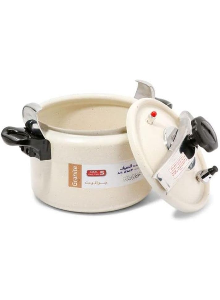 السيف  طنجرة ضغط من الألومنيوم والجرانيت من ALSAIF، لون بيج: أبيض لؤلؤي - Image 4