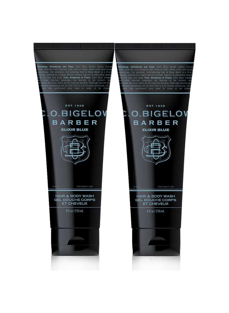 C. O. Bigelow C.O. Bigelow Hair and Body Wash for Men Elixir Blue, No. 1604, 8 fl oz, Lavender & Rosemary Moisturizing Mens Shampoo & Body Wash - Elixir Blue, No. 1604, 8 fl oz, Pack of 2 
