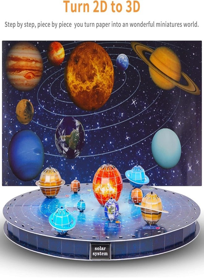 كيت 4 كيوريس مجموعة ألغاز نموذج النظام الشمسي ثلاثي الأبعاد من Kit4Curious - هدية نشاط فلكي للكواكب - لعبة تعليمية في مجالات العلوم والتكنولوجيا والهندسة والرياضيات - مجموعة بناء لتزيين المكتب للأطفال - Image 2