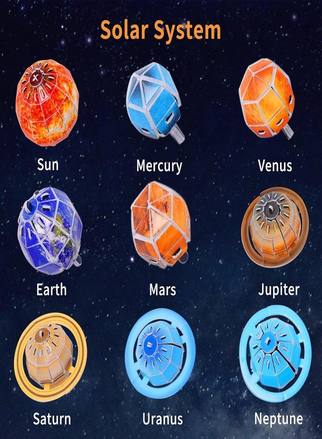 كيت 4 كيوريس مجموعة ألغاز نموذج النظام الشمسي ثلاثي الأبعاد من Kit4Curious - هدية نشاط فلكي للكواكب - لعبة تعليمية في مجالات العلوم والتكنولوجيا والهندسة والرياضيات - مجموعة بناء لتزيين المكتب للأطفال - Image 4