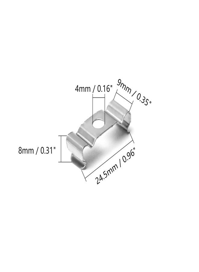 Othmro 30Pcs 0.96 Inch Length T5 Clips Bracket Hanger for LED Light Tube, 0.16Inch Bore 0.31Inch Height Ceiling Lamp, LED Fluorescent Tube Light Fixture Replacement, Stainless Steel Tube Hanger - Image 2