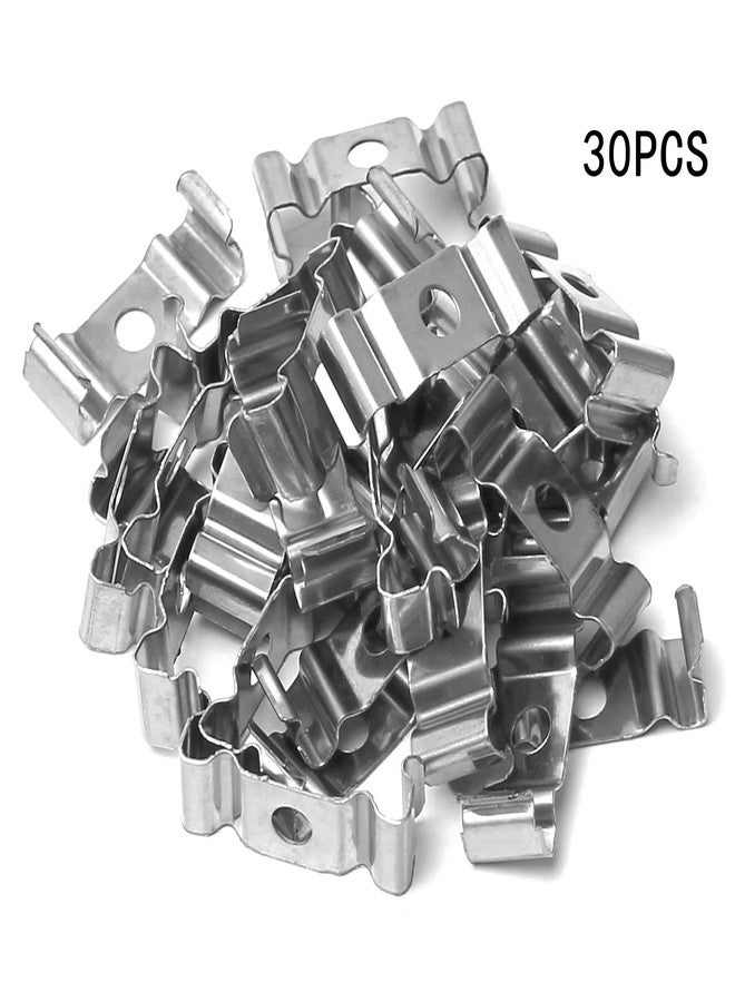 Othmro 30Pcs 0.96 Inch Length T5 Clips Bracket Hanger for LED Light Tube, 0.16Inch Bore 0.31Inch Height Ceiling Lamp, LED Fluorescent Tube Light Fixture Replacement, Stainless Steel Tube Hanger - Image 5