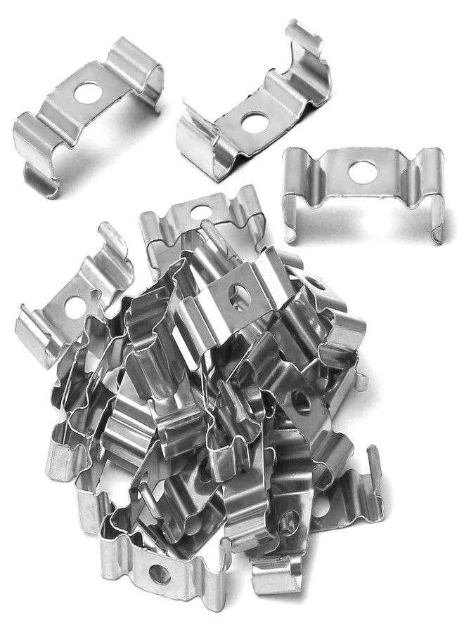 Othmro 30Pcs 0.96 Inch Length T5 Clips Bracket Hanger for LED Light Tube, 0.16Inch Bore 0.31Inch Height Ceiling Lamp, LED Fluorescent Tube Light Fixture Replacement, Stainless Steel Tube Hanger - Image 1