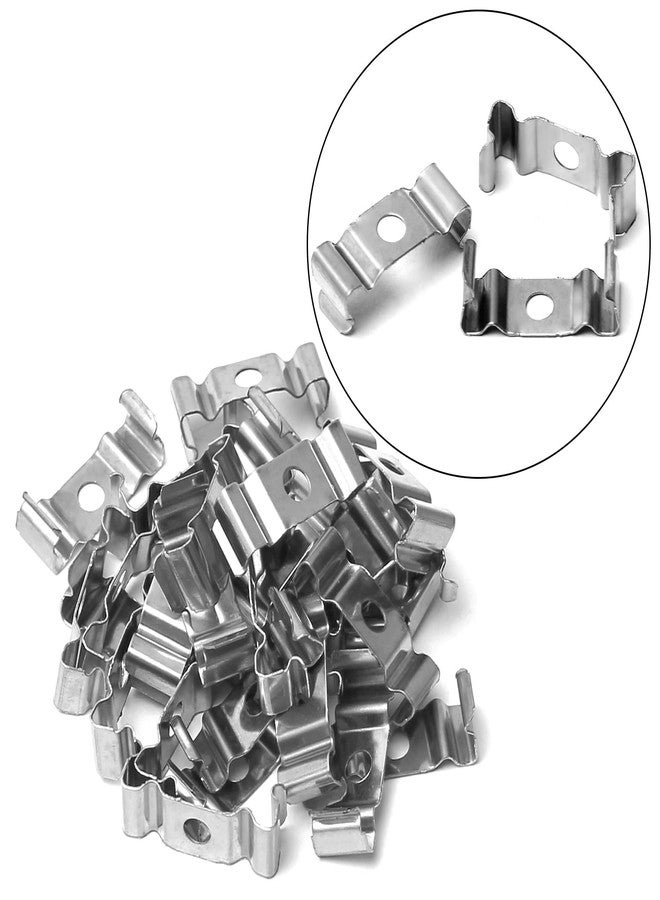 Othmro 30Pcs 0.96 Inch Length T5 Clips Bracket Hanger for LED Light Tube, 0.16Inch Bore 0.31Inch Height Ceiling Lamp, LED Fluorescent Tube Light Fixture Replacement, Stainless Steel Tube Hanger - Image 4